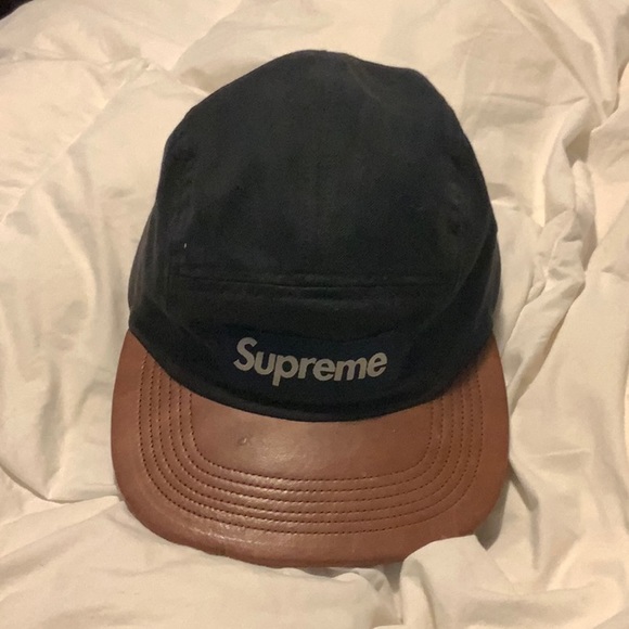 Supreme Other - Black Supreme Strapback Cap (Leather Lip)